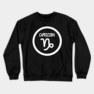 Capricorn, white circle, transparent background Crewneck Sweatshirt